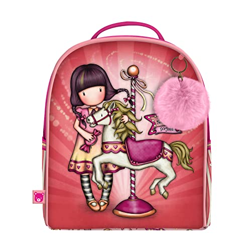 Santoro 1040GJ09 Gorjuss Fairground Mini-Rucksack Karussell, 20 x 22 x 10 cm, Rose von Santoro