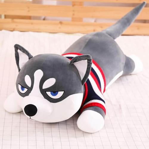 SaruEL Husky Kissen Plüsch Puppe weich Husky Plüsch Spielzeug niedlich Hund Tier Geburtstagsgeschenk für Kinder 80cm 1 von SaruEL