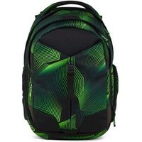 SATCH 01329-90371-10 Seismic Green Match Schulrucksack Einzeln, schwarz von Satch