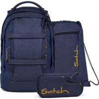 SATCH 01472-30054-10 Pack Schulrucksack Set Denim Blue, dunkelblau von Satch