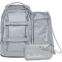 SATCH 01472-80145-10 Pack Schulrucksack Set Washed Blue, blau von Satch