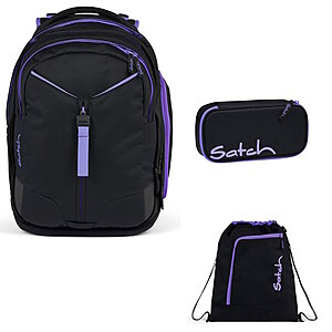 Satch Match Purple Phantom3tlg Schulrucksack-Set von Satch