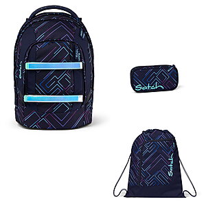 Satch Pack Purple Laser 3tlg Schulrucksack-Set von Satch