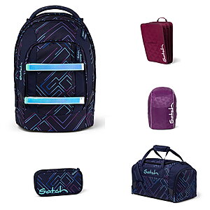 Satch Pack Purple Laser 5tlg Schulrucksack-Set von Satch