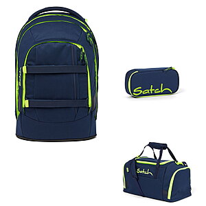 Satch Pack Toxic Yellow 3tlg Schulrucksack-Set von Satch