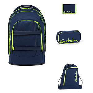 Satch Pack Toxic Yellow 4tlg Schulrucksack-Set von Satch