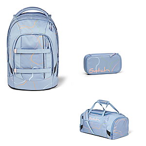 Satch Pack Vivid Blue 3tlg Schulrucksack-Set von Satch