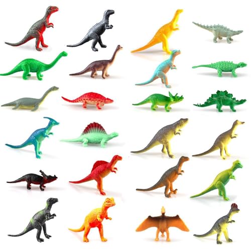 Satiskid 48 Stück Dinosaurier Figuren, Mini Dinosaurier Spielzeug für Kinder, Kleine Dinosaurier Figuren Dinosaurier Cupcake Aufleger Dino Cake Topper für Jungen Mädchen Geburtstag Party Favors von Satiskid