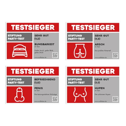 Saufkleber 80x Testsieger Set - Party Sticker, JGA Aufkleber, Malle Sticker, Festival Sticker, Sticker für Mallorca, Oktoberfest und Après-Ski von Saufkleber