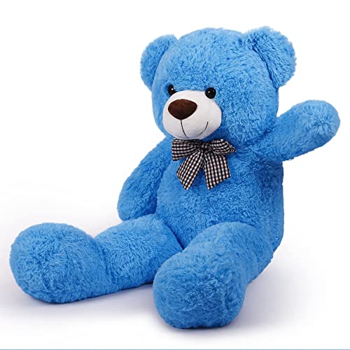 Sausudols XL Teddybär Stofftier Plüschtier Kuscheltier 110 cm Riesen Teddy Bär Plüschtier Geschenk für Valentinstag Weihnachtstag Geburtstag Blau von Sausudols