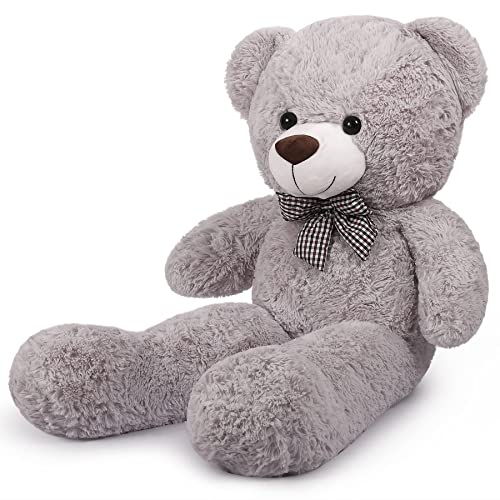 Sausudols XL Teddybär Stofftier Plüschtier Kuscheltier 110 cm Riesen Teddy Bär Plüschtier Geschenk für Valentinstag Weihnachtstag Geburtstag Grau von Sausudols