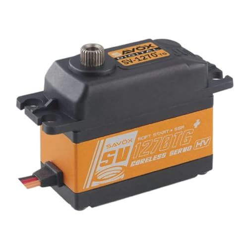 Savox Servos SV1270TGP Hochspannungs-Digital-Servo, kernlos, mit Soft-Start, 0,10 Sekunden, 8,4 V von SAVOX