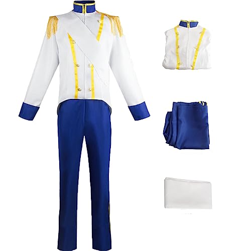 Saxcdyi Prinz Eric Kostüm für Herren Mittelalter Königlicher Prinz König Outfit Smoking Hose Band Set Halloween Cosplay Uniform XL von Saxcdyi