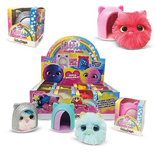 Sbabam s.r.l. Plüschtier Little Kitties Magische Freunde, 3er-Pack mit verschiedenen Motiven mit Aufklebern. Die Häuser leuchten im Dunkeln. von Sbabam s.r.l.