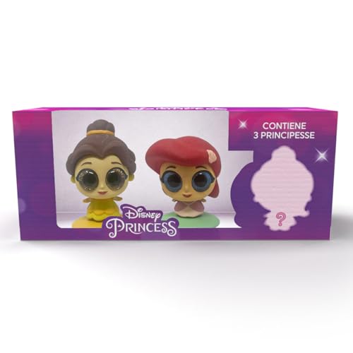 Sbabam Disney Princess Toys, Disney Prinzessinnen mit Glitzeraugen, Spielzeug ab 3 Jahre für Mädchen, Disney Geschenke mit 3 Mini Puppe Arielle + Belle + Überraschungsprinzessin von #sbabam