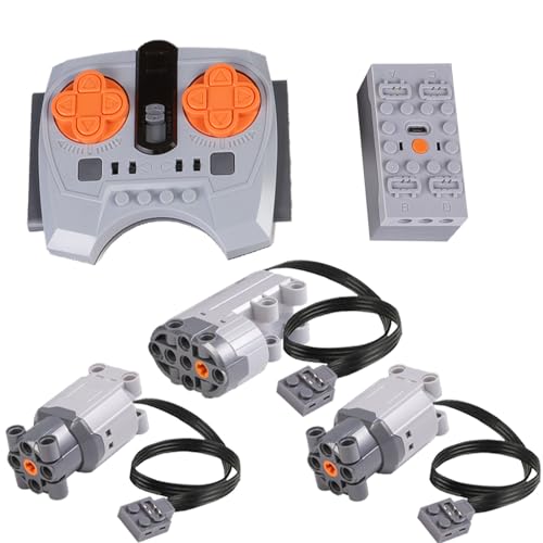 Scakbyer 5St. Technik Power Function Set kompatibel mit Technic Autos, Include 1 x APP Fernbedienung, 1 x Lithium-Batteriebox, 1 x Steering Motor, 2 x L-Motor von Scakbyer