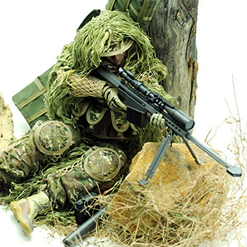 Scakbyer Military Soldier Actionfiguren Set, 12 Zoll 1/6 Maßstab Actionfiguren Set mit Waffen und Kleidungszubehör - Typ L - All Terrain Sniper Soldat von Scakbyer