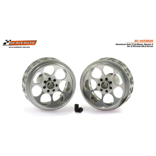 Scaleauto SC-4033D25 Aluminum Hub 17,2x10mm, Monza-2 for 3/32 Axle M2,5 Screw von Scaleauto