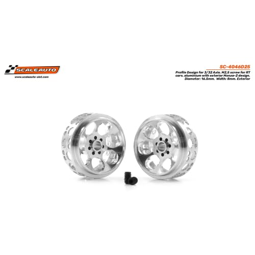 Scaleauto SC-4046D25 Monza-2 Aluminum Hub - 16,5 x 8 mm. 1/32 Axle M2.5 Screw von Scaleauto