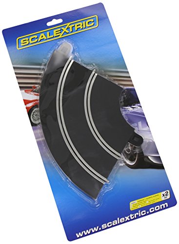 Radius-1-Haarnadelkurve, 90°, 2 Stück, Schwarz von Scalextric