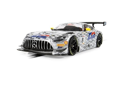 Scalextric C4496 1:32 Mercedes AMG GT3 RAM Racing D2 HD - Slotcar, Rennbahn, Auto für Rennbahn, Rennbahnauto, Rennbahn, Kinderspielzeug, Zubehör für Rennbahnen, Silver von Scalextric