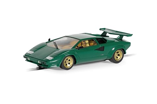 Scalextric C4500 1:32 Lamborghini Countach Met. Green HD - Slotcar, Rennbahn, Auto für Rennbahn, Rennbahnauto, Rennbahn, Kinderspielzeug, Zubehör für Rennbahnen von Scalextric