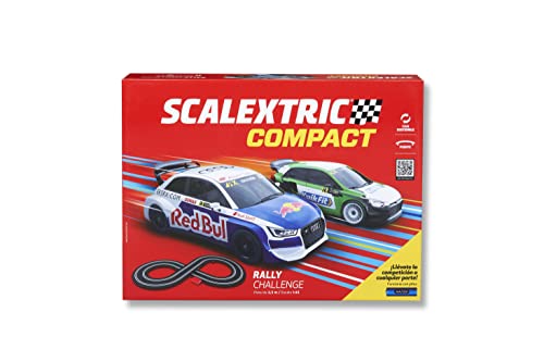 Scalextric - COMPACT - Rennstrecke komplett - 2 Autos und 2 Fernbedienungen 1:43 (Rally Challenge) von Scalextric