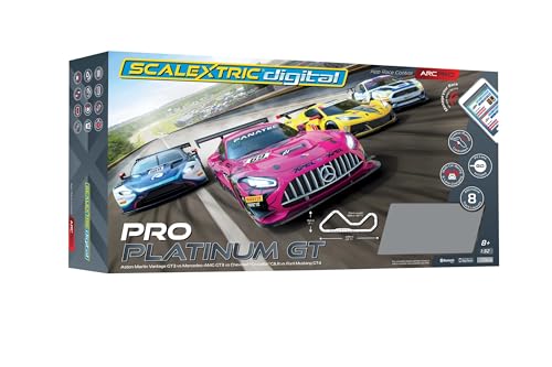 Scalextric Digitale Rennbahn-Sets für Kinder - ARC PRO: Pro Platinum Race Set - App-gesteuerte elektrische Kinder-Rennstrecke ab 8 Jahren, Slotcar-Rennstrecken, Multi-Autorennen & Spurwechsel - von Scalextric