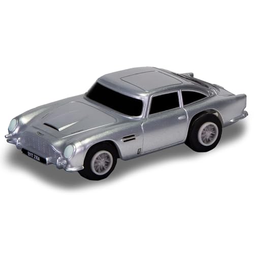 Scalextric G2221 Cars – James Bond DB5 Goldfinger – Spielzeug-Schlitzauto zur Verwendung Rennstrecken oder-Set – Geschenkideen für kleine Kinder für Jungen/Mädchen ab 4 Jahren, Micro Zubehör, Silber von Scalextric