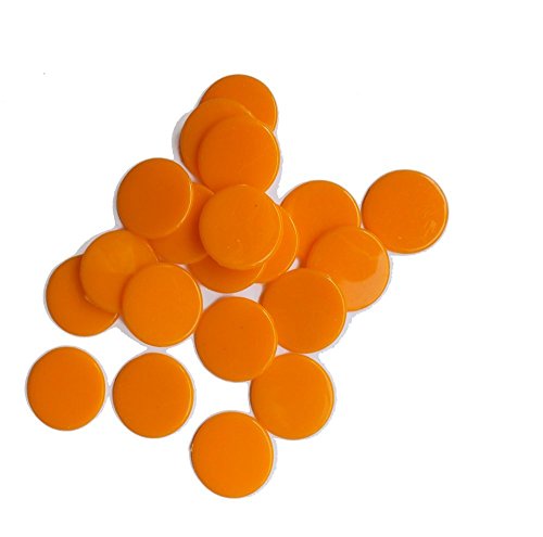 SchachQueen - 100 STK. Plastik Spielmarken Plastechips 19 mm 3/4 inch ORANGE von SchachQueen