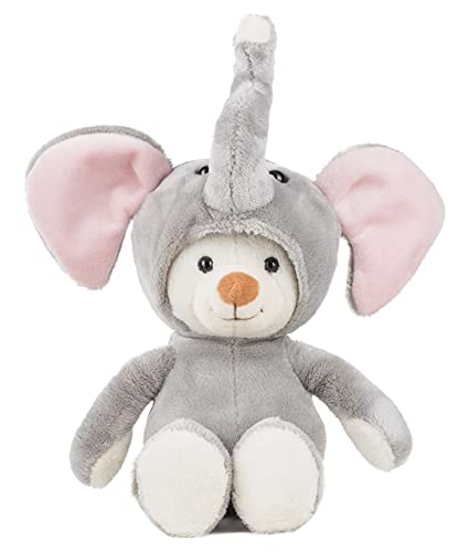 Schaffer Knuddel mich! 5723 Plüsch Teddy Hoodiebär Teddyfant rosé, Grau-rosa-cremeweiß von Schaffer