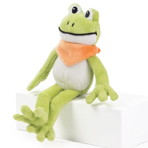 Schaffer 5730 Kuscheltier Frosch Quark Größe XS 16cm, Grün-weiß von Schaffer