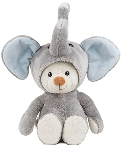 Schaffer Knuddel mich! 5722 Plüsch Teddy Hoodiebär Teddyfant, Grau-blau-cremeweiß von Schaffer