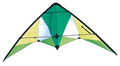 Schildkröt Stunt Kite 133, Zweileiner Lenkdrache, ab 10 Jahren, 60 x 133cm, inkl. 25 kp Polyesterschnüre, 2 x 30m auf Steuerspulen, 3-5 Beaufort, 970430 von Schildkröt