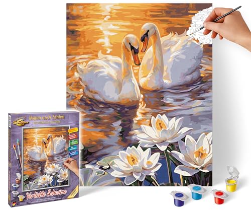 Schipper 609240923 Malen nach Zahlen – Verliebte Schwäne - Bilder malen für Erwachsene, inklusive Pinsel und Acrylfarben, 24 x 30 cm Schipper 609240923 Malen nach Zahlen – Verliebte Schwäne - Bilder malen für Erwachsene, inklusive Pinsel und Acrylfarben, 24 x 30 cm von Schipper