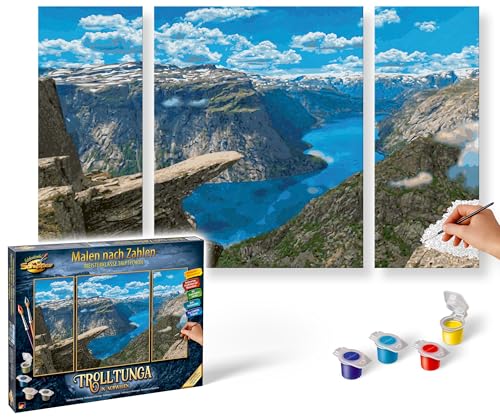 Schipper 609260922 Malen nach Zahlen – Trolltunga in Norwegen - Bilder malen für Erwachsene, inklusive Pinsel und Acrylfarben, Triptychon, 50 x 80 cm Schipper 609260922 Malen nach Zahlen – Trolltunga in Norwegen - Bilder malen für Erwachsene, inklusive Pinsel und Acrylfarben, Triptychon, 50 x 80 cm von Schipper