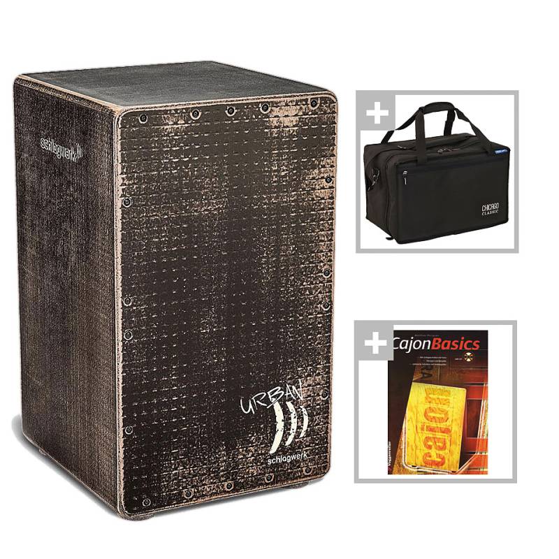 Schlagwerk CP5230 Urban OS Grunge Black Bundle Cajon von Schlagwerk