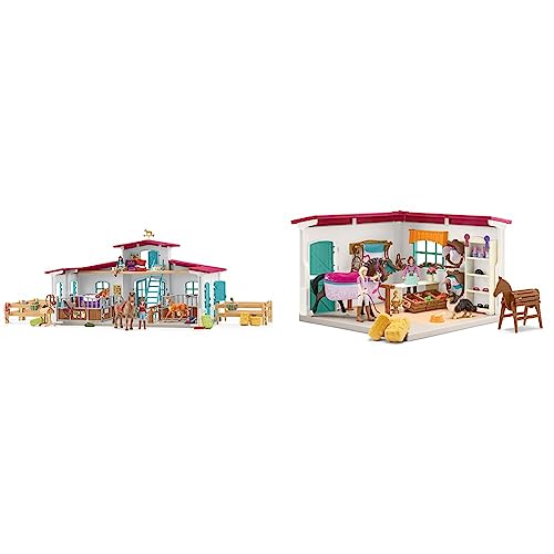 SCHLEICH 42567 Reiterhof, für Kinder ab 5-12 Jahren, HORSE Club - Spielset & 42568 Reitshop zum modularen Reiterhof, für Kinder ab 5-12 Jahren, HORSE Club - Spielset von SCHLEICH