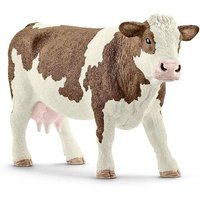 Schleich 13801 - Farm World, Fleckvieh Kuh, Tierfigur, Bauernhoftier von Schleich