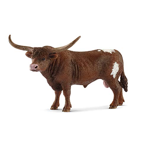 schleich 13866 Texas Longhorn Bulle, für Kinder ab 3+ Jahren, FARM WORLD - Spielfigur von SCHLEICH