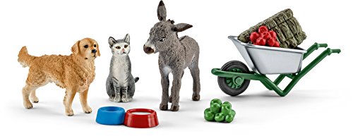 schleich 41423 Fütterung Auf Dem Bauernhof, ab 3 Jahren, FARM WORLD - Spielset, 8 Teile von SCHLEICH