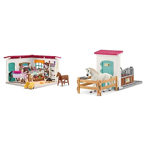 Schleich 42568 Reitshop zum modularen Reiterhof, für Kinder ab 5-12 Jahren, Horse Club - Spielset & 42569 Pferdebox zum modularen Reiterhof, für Kinder ab 5-12 Jahren, Horse Club - Spielset von SCHLEICH