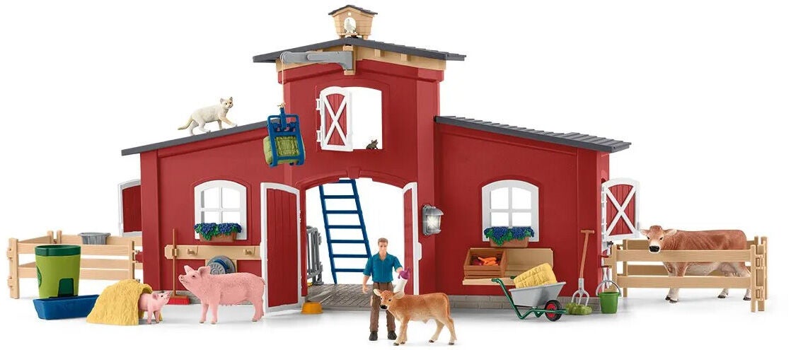 Schleich 42606 Farm World Spielset Große Farm mit Tieren und Zubehör von Schleich