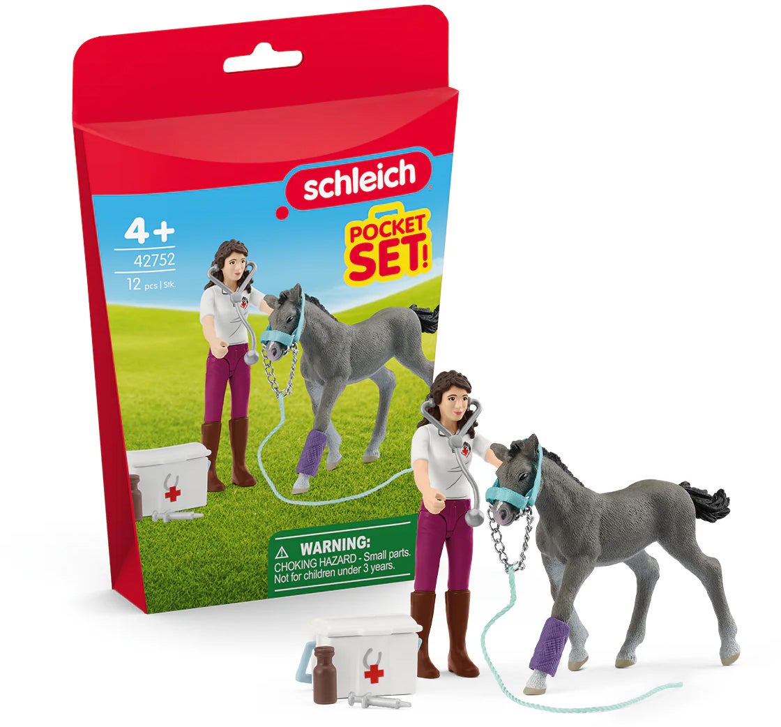 Schleich 42752 Pocket Set Spielset Mrs Kramer mit Fohlen von Schleich