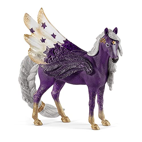 schleich BAYALA 70579 Fliegendes Einhorn Sternen Pegasus Spielset - Lila Goldenes Einhorn mit Flügel - Fantasy Einhorn Spielzeug - Figuren Set für Kinder ab 5 Jahren von SCHLEICH