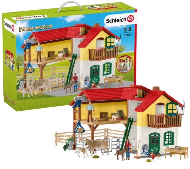 Schleich Spielset 42407 Bauernhaus mit Stall und Tieren von Schleich