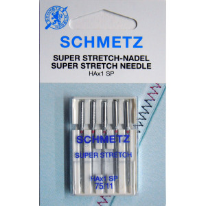 Schmetz Nähmaschinennadeln Super Stretch HAx1SP Größe 75 - 5 Stk von Schmetz