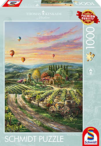 Schmidt Spiele 57366 Thomas Kinkade, Peaceful Valley Vineyard, 1000 Teile Puzzle, Mehrfarbig von Schmidt