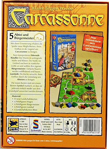 Hans im Glück 48177 - Carcassonne 5. Erweiterung "Abtei und Bürgermeister" von Schmidt Spiele