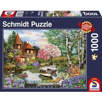 SCHMIDT 58985 Puzzle 1000 Teile Haus am See von Schmidt Spiele